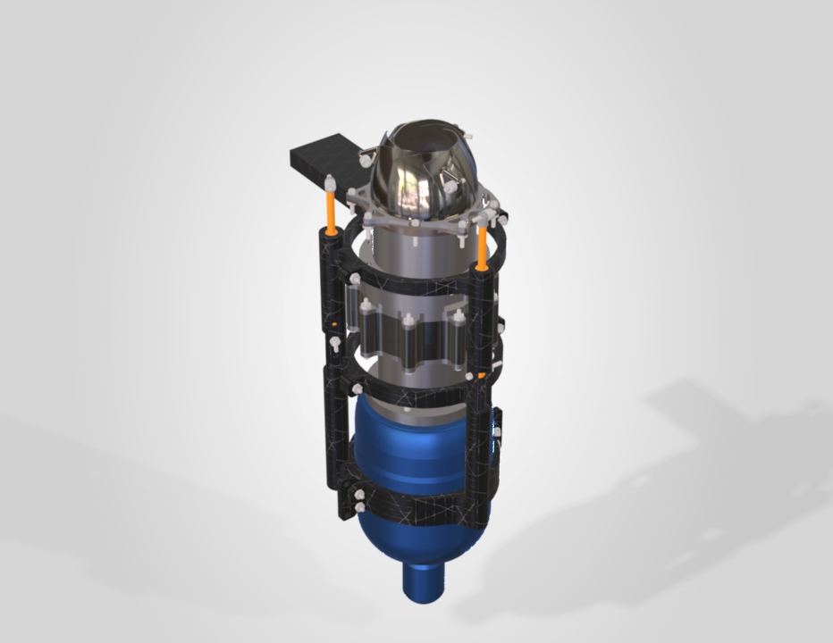 Afterburner component render showing mechanical layout details